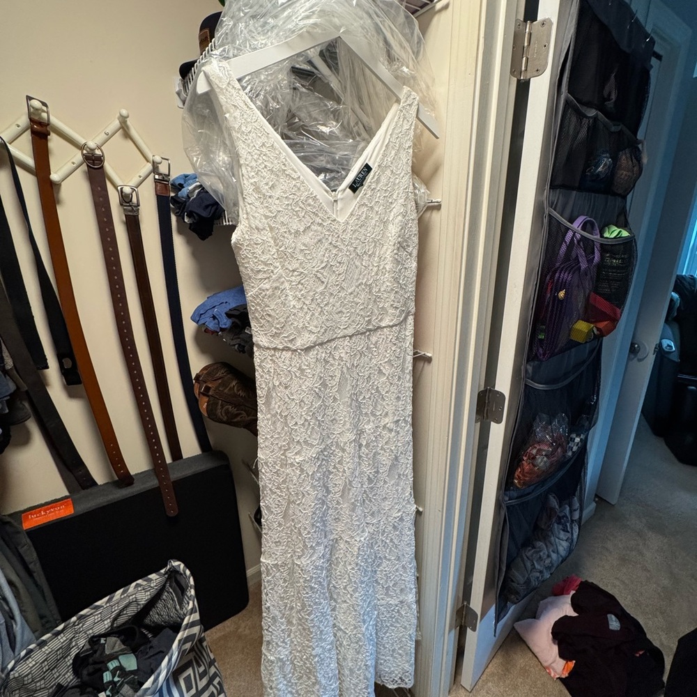Lauren Ralph Lauren White Textured Maxi Dress